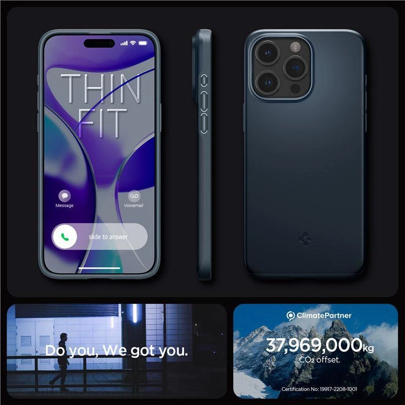 Spigen Thin Fit iPhone 15 Pro Case - Navy Blue_7