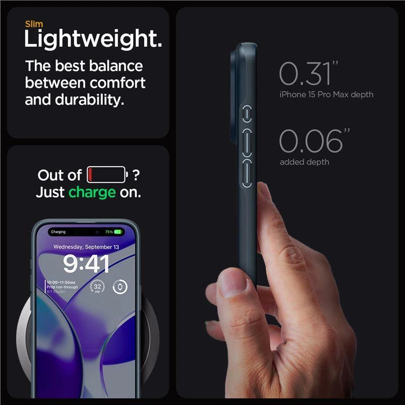 Spigen Thin Fit iPhone 15 Pro Max Case - Black Metal_10