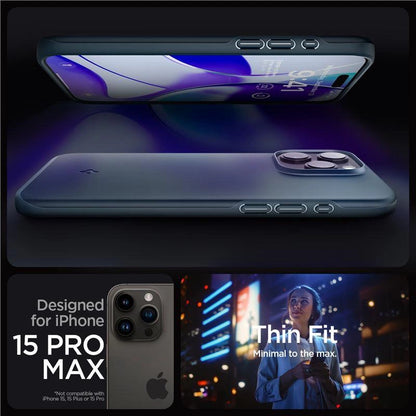 Spigen Thin Fit iPhone 15 Pro Max Case - Black Metal_2