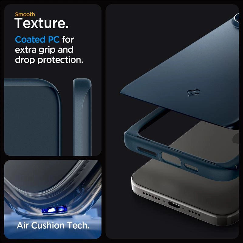 Spigen Thin Fit iPhone 15 Pro Max Case - Black Metal_4