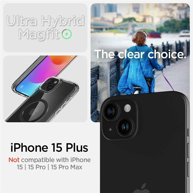 Spigen Ultra Hybrid MagSafe case for iPhone 15 Plus - carbon_13