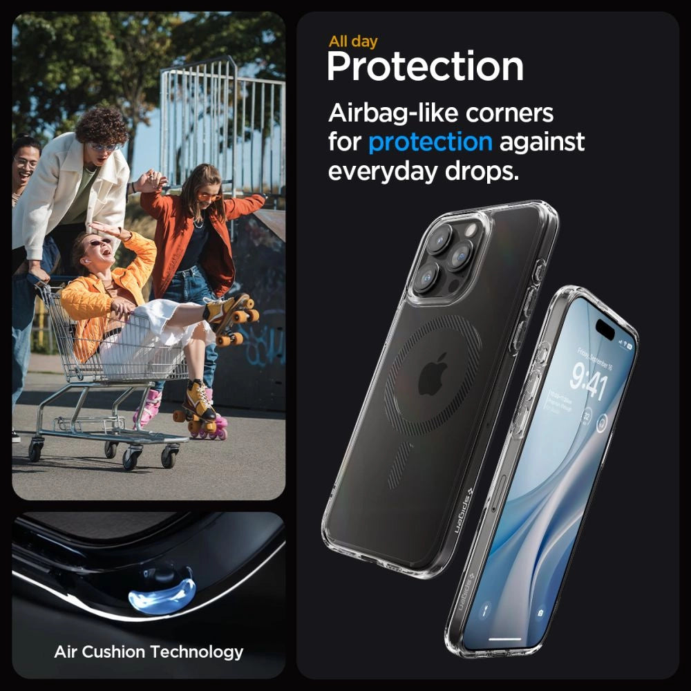 Spigen Ultra Hybrid Mag Case with MagSafe for iPhone 15 Pro - Gray_11