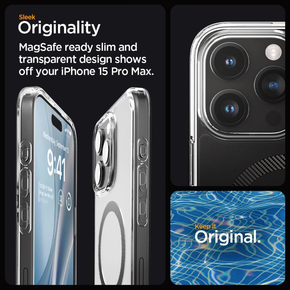 Spigen Ultra Hybrid Mag Case with MagSafe for iPhone 15 Pro Max - Gray_10