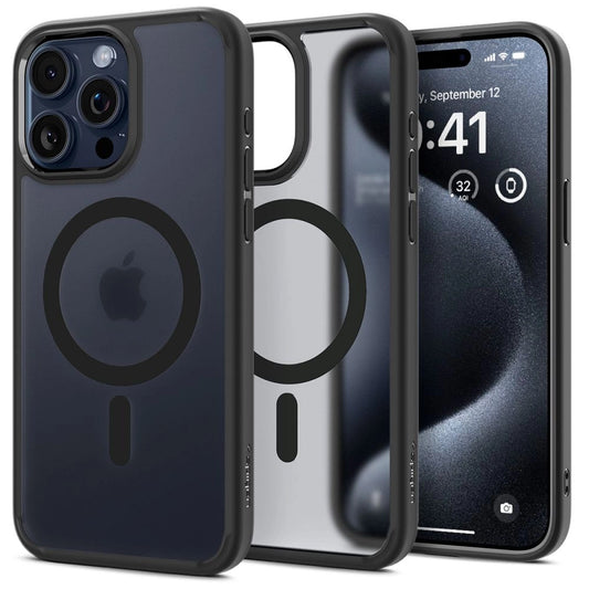 Spigen Ultra Hybrid Mag Case with MagSafe for iPhone 15 Pro - Clear Black_0