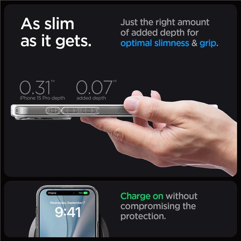 Spigen Ultra Hybrid Mag Case with MagSafe for iPhone 15 Pro - Clear Black_19