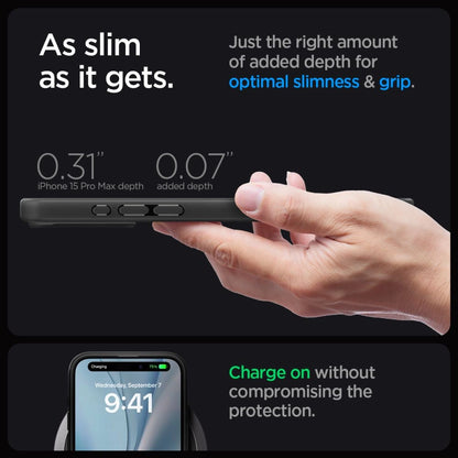 Spigen Ultra Hybrid Mag Case with MagSafe for iPhone 15 Pro Max - Clear Black_7