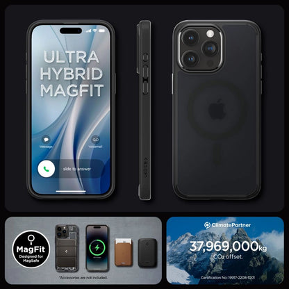 Spigen Ultra Hybrid Mag Case with MagSafe for iPhone 15 Pro Max - Clear Black_8