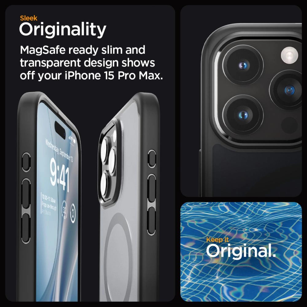 Spigen Ultra Hybrid Mag Case with MagSafe for iPhone 15 Pro Max - Clear Black_5