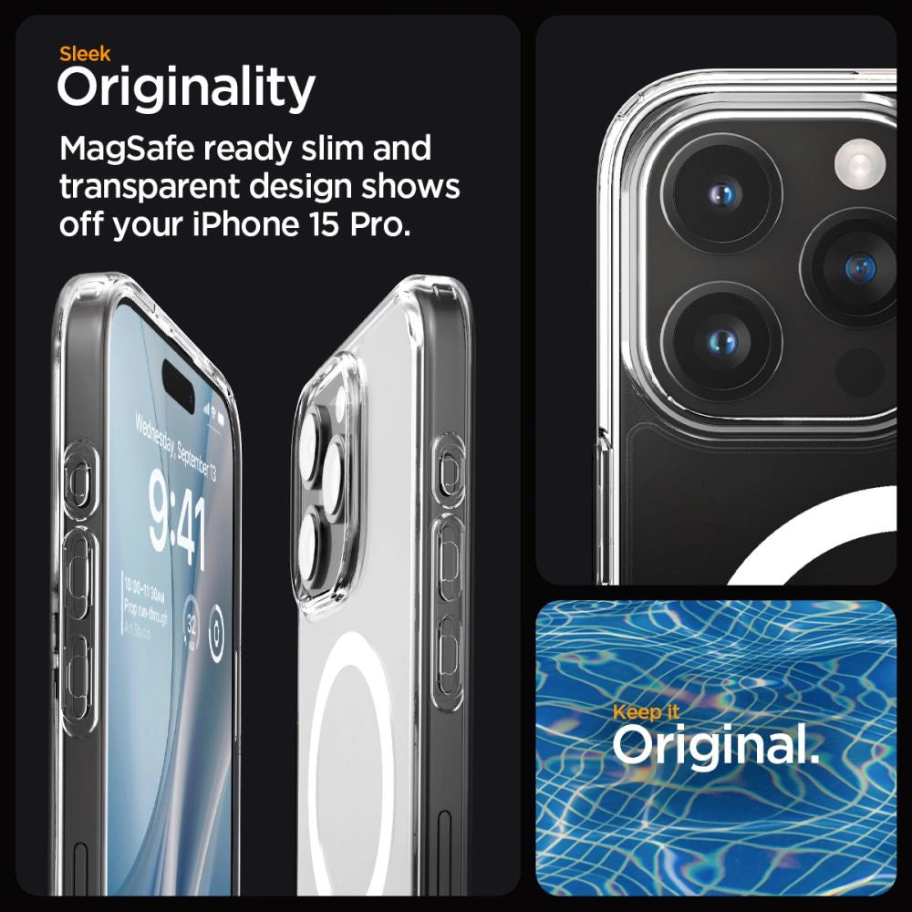 Spigen Ultra Hybrid Mag Case with MagSafe for iPhone 15 Pro - Clear Matte_9