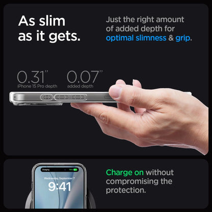 Spigen Ultra Hybrid Mag Case with MagSafe for iPhone 15 Pro - Clear Matte_12
