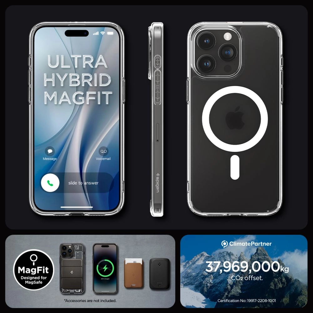 Spigen Ultra Hybrid Mag Case with MagSafe for iPhone 15 Pro - Clear Matte_13