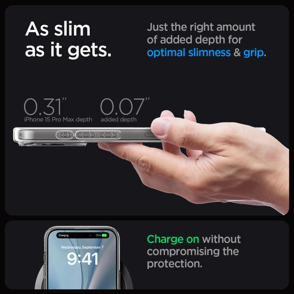 Spigen Ultra Hybrid Mag case with MagSafe for iPhone 15 Pro Max - graphite_14
