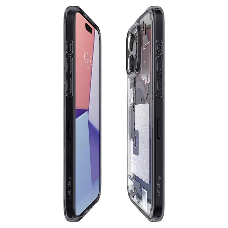 Spigen Ultra Hybrid Mag Case with MagSafe for iPhone 15 Pro - Dark Gray (Zero One Pattern)_13