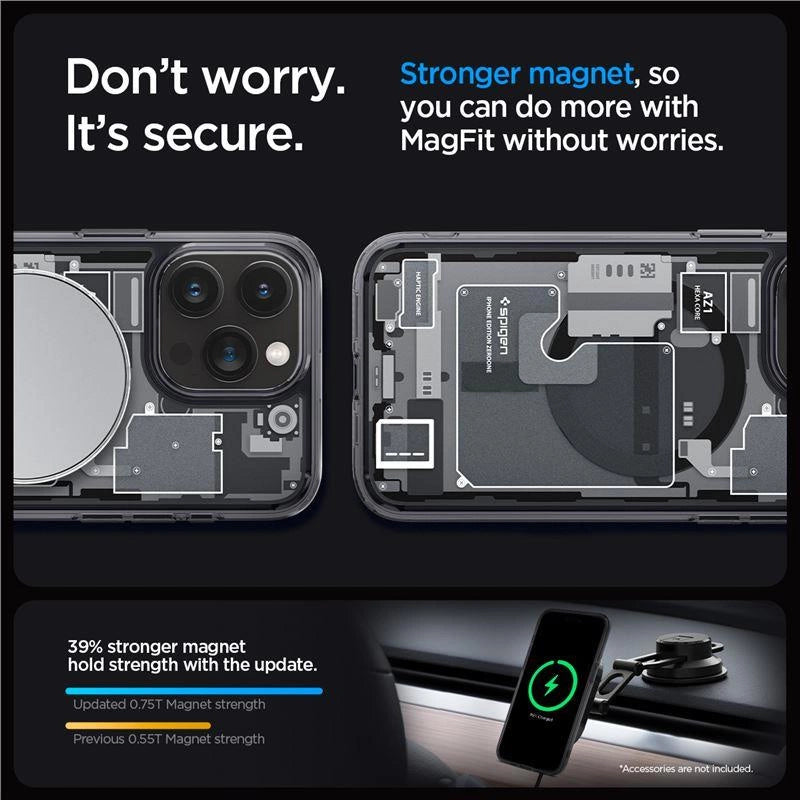 Spigen Ultra Hybrid Mag Case with MagSafe for iPhone 15 Pro - Dark Gray (Zero One Pattern)_1