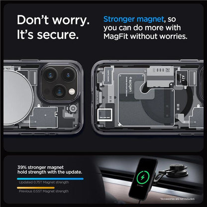 Spigen Ultra Hybrid Mag Case with MagSafe for iPhone 15 Pro - Dark Gray (Zero One Pattern)_1