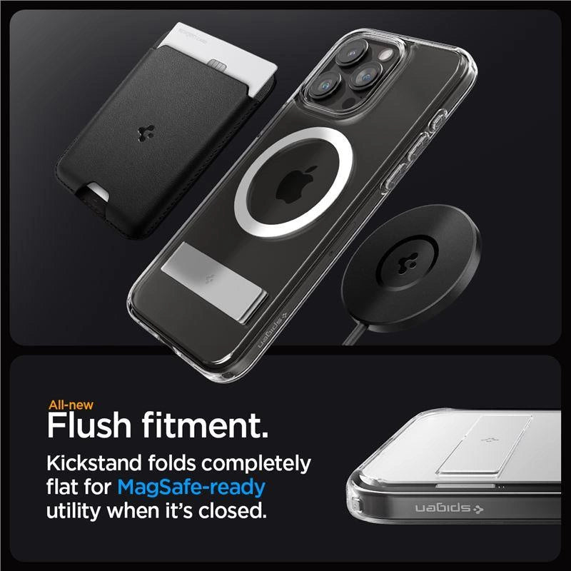 Spigen Ultra Hybrid S MagSafe Case with Stand for iPhone 15 Pro - Transparent_12
