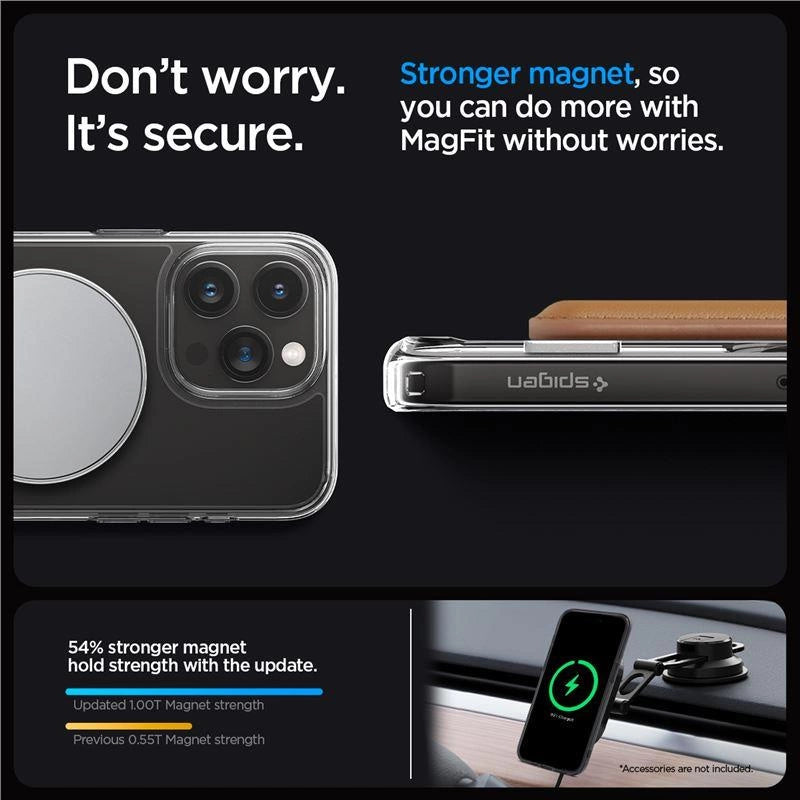 Spigen Ultra Hybrid S MagSafe Case with Stand for iPhone 15 Pro - Transparent_13