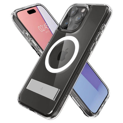 Spigen Ultra Hybrid S MagSafe Case with Stand for iPhone 15 Pro - Transparent_4