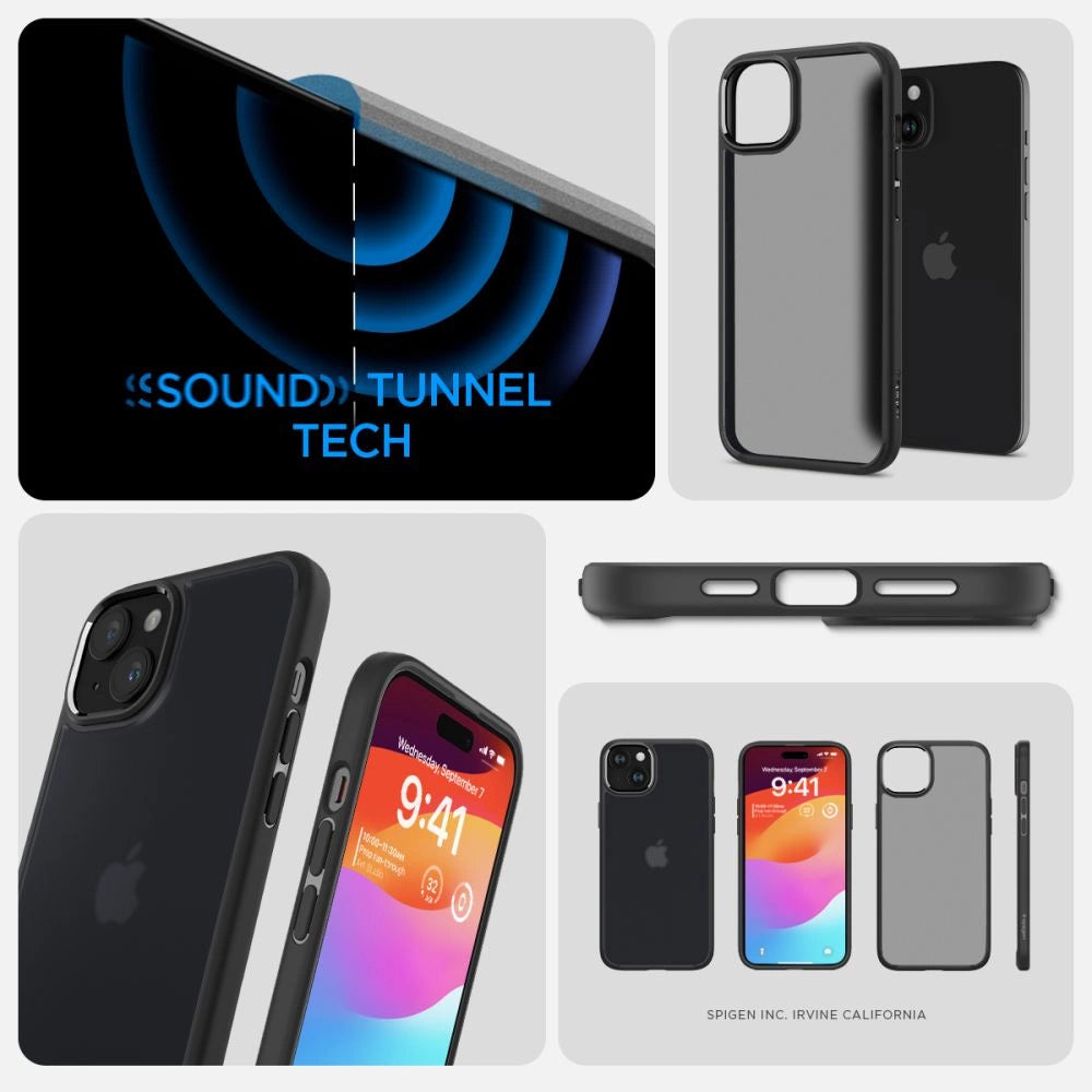 Spigen Ultra Hybrid iPhone 15 Case - Clear Black_8
