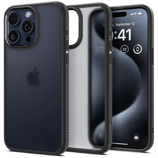 Spigen Ultra Hybrid iPhone 15 Pro Case - Clear Black_0
