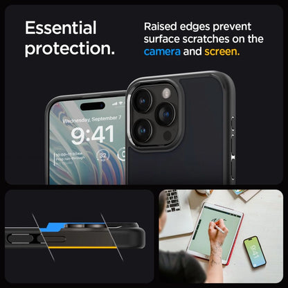 Spigen Ultra Hybrid iPhone 15 Pro Case - Clear Black_14