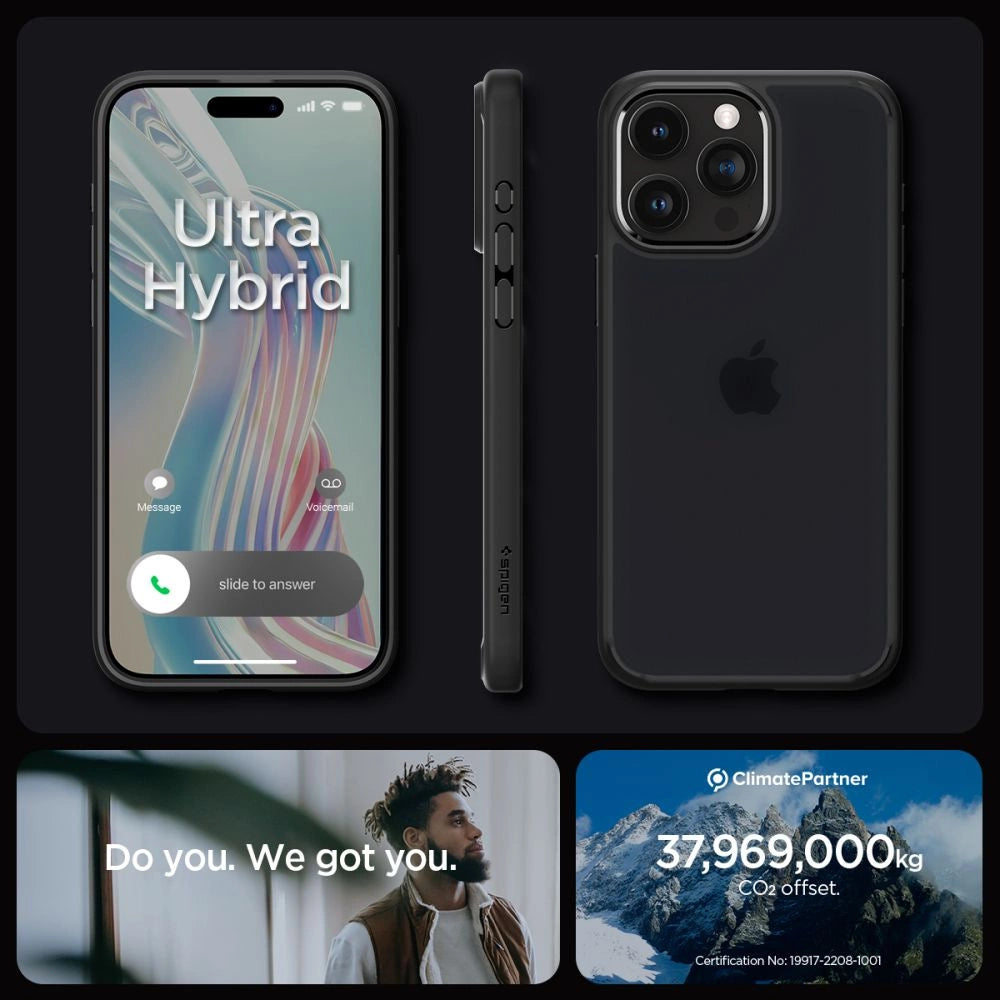 Spigen Ultra Hybrid iPhone 15 Pro Case - Clear Black_18