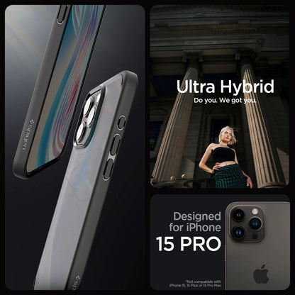 Spigen Ultra Hybrid iPhone 15 Pro Case - Clear Black_3