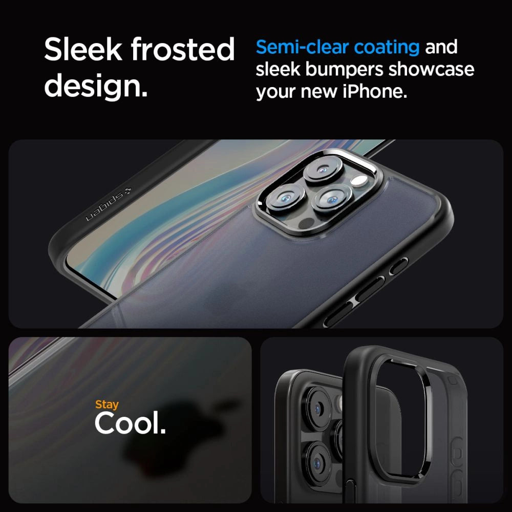 Spigen Ultra Hybrid iPhone 15 Pro Case - Clear Black_4