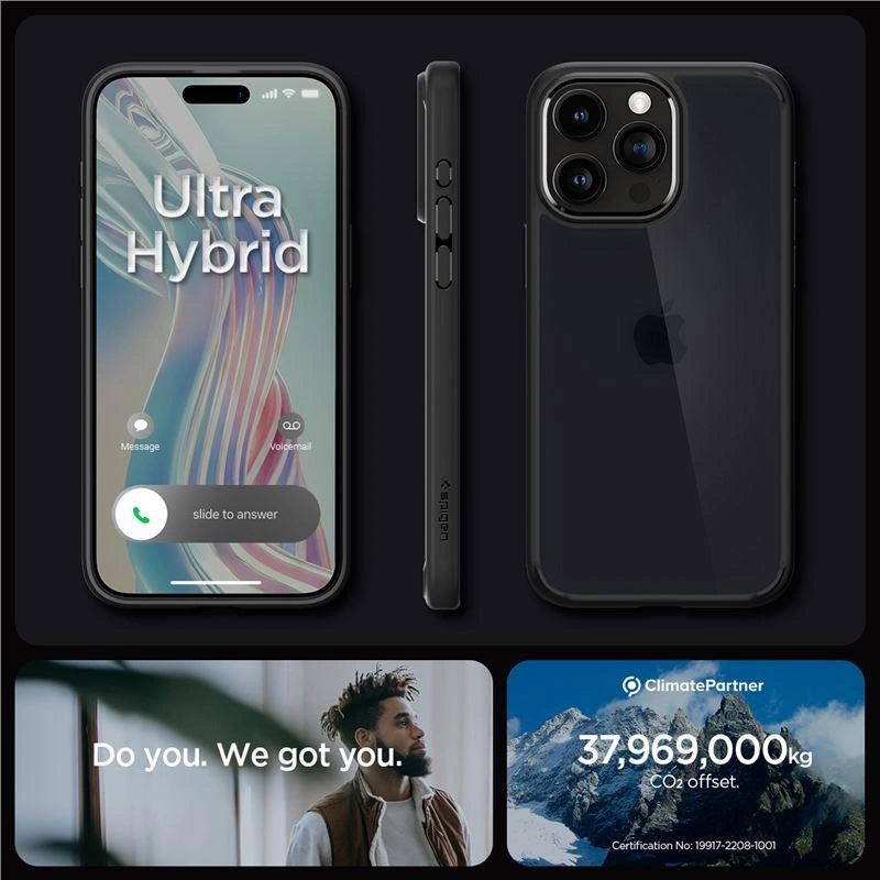Spigen Ultra Hybrid iPhone 15 Pro Max Case - Clear Black_8