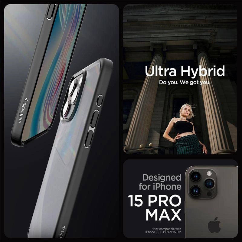 Spigen Ultra Hybrid iPhone 15 Pro Max Case - Clear Black_4