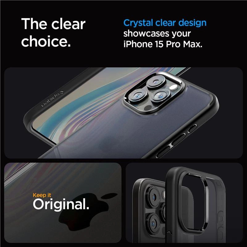 Spigen Ultra Hybrid iPhone 15 Pro Max Case - Clear Black_5