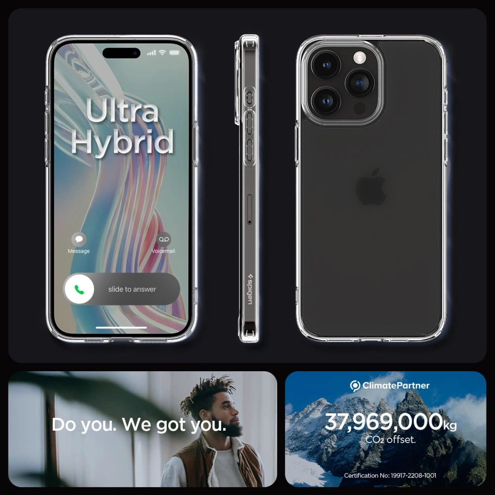 Spigen Ultra Hybrid iPhone 15 Pro Case - Clear Matte_14