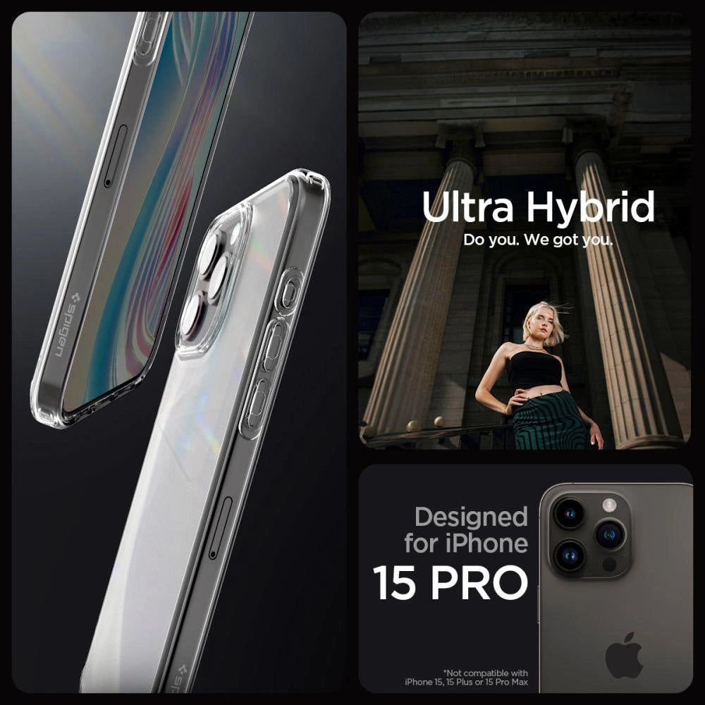 Spigen Ultra Hybrid Case for iPhone 15 Pro Max - Clear Matte_11