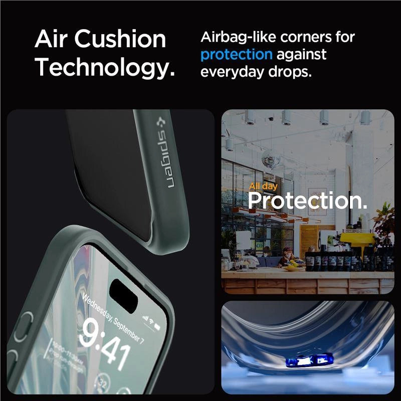 Spigen Ultra Hybrid iPhone 15 Pro Case - Dark Green_2