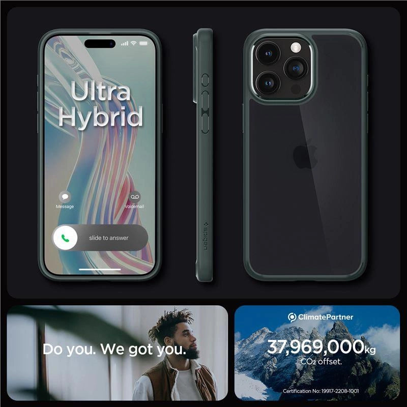 Spigen Ultra Hybrid iPhone 15 Pro Case - Dark Green_5