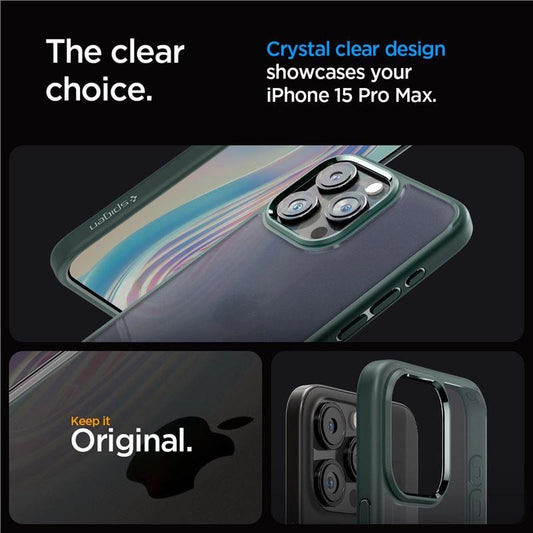 Spigen Ultra Hybrid iPhone 15 Pro Max Case - Dark Green_0