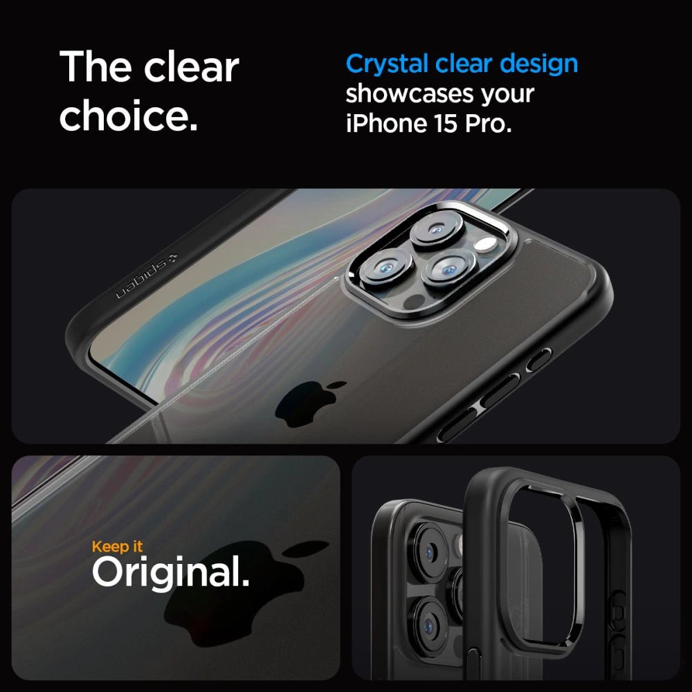 Spigen Ultra Hybrid iPhone 15 Pro Case - Matte Black_10