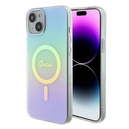 Guess GUHMP15MHITSQ iPhone 15 Plus 6.7&quot; turquoise/turquoise hardcase IML Iridescent MagSafe_0