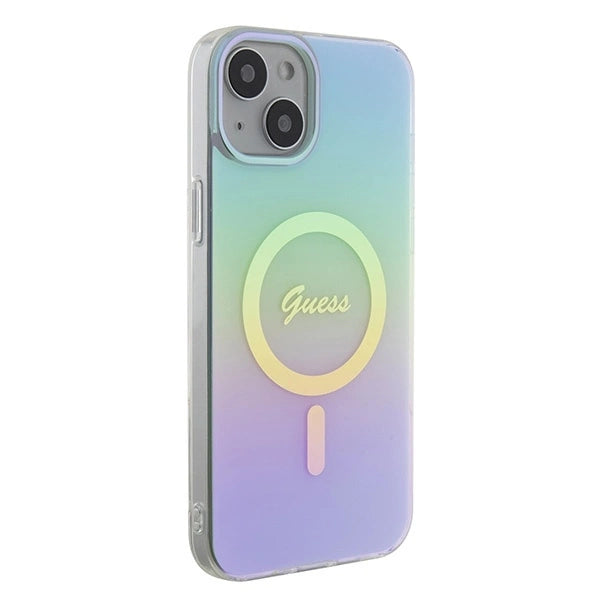 Guess GUHMP15MHITSQ iPhone 15 Plus 6.7&quot; turquoise/turquoise hardcase IML Iridescent MagSafe_3