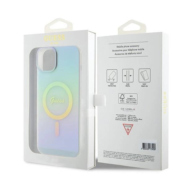 Guess GUHMP15MHITSQ iPhone 15 Plus 6.7&quot; turquoise/turquoise hardcase IML Iridescent MagSafe_7