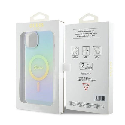 Guess GUHMP15MHITSQ iPhone 15 Plus 6.7&quot; turquoise/turquoise hardcase IML Iridescent MagSafe_7