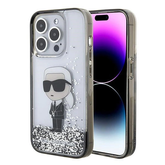 Karl Lagerfeld Liquid Glitter Ikonik case for iPhone 15 Pro - transparent_0