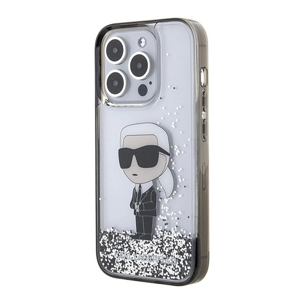 Karl Lagerfeld Liquid Glitter Ikonik case for iPhone 15 Pro - transparent_1