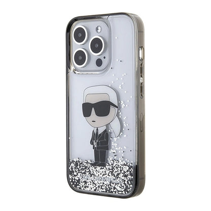 Karl Lagerfeld Liquid Glitter Ikonik case for iPhone 15 Pro - transparent_1