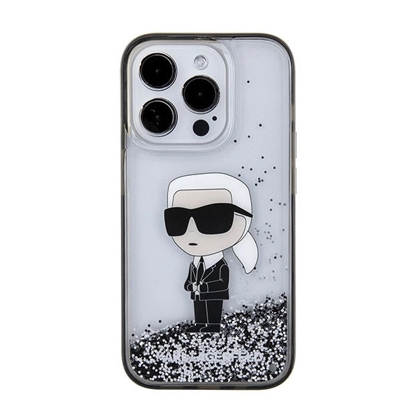 Karl Lagerfeld Liquid Glitter Ikonik case for iPhone 15 Pro - transparent_2