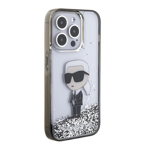 Karl Lagerfeld Liquid Glitter Ikonik case for iPhone 15 Pro - transparent_3