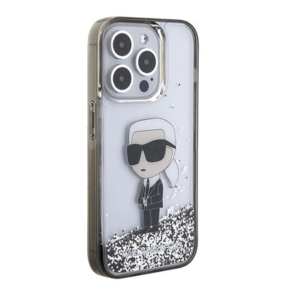 Karl Lagerfeld Liquid Glitter Ikonik case for iPhone 15 Pro - transparent_3