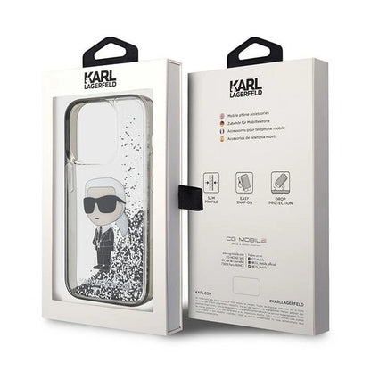 Karl Lagerfeld Liquid Glitter Ikonik case for iPhone 15 Pro - transparent_7