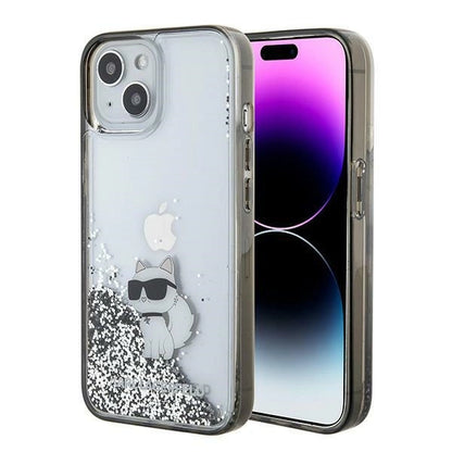 Karl Lagerfeld Liquid Glitter Choupette case for iPhone 15 - transparent_0