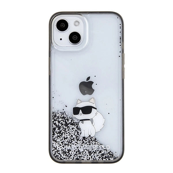 Karl Lagerfeld Liquid Glitter Choupette case for iPhone 15 - transparent_2